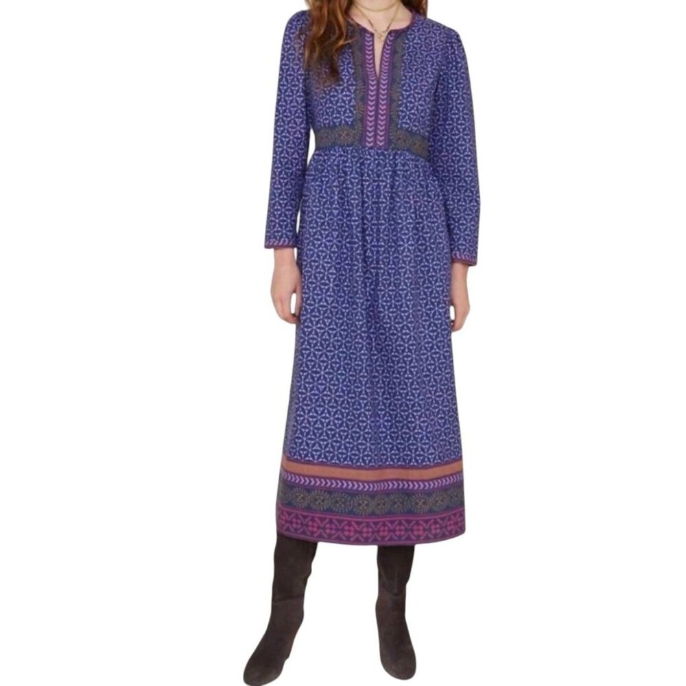 Xirena Sahara Night Mallory Midi Dress Size L Long Sleeves Cottagecore NWT $368
